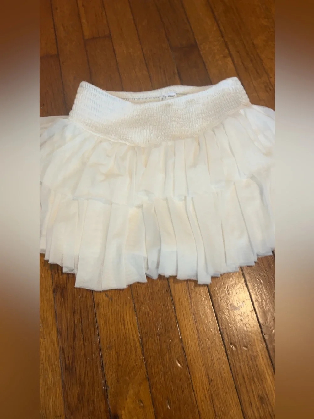 White Tiered Ruffle Mini Skirt - Women's